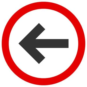 Vector Back Direction Flat Icon Symbol Stock Illustration