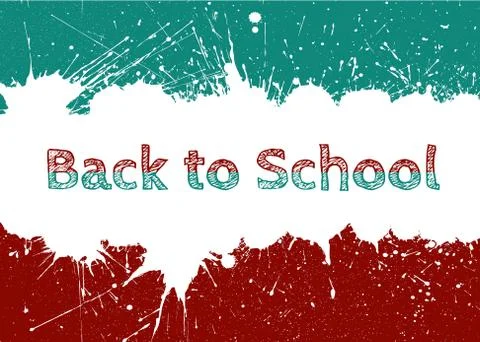 Vector Back to School Banner With Bright Ink Blue Blots Stock Illustration