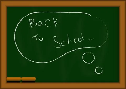 Vector : Back to school on blackboard Illustrazione stock