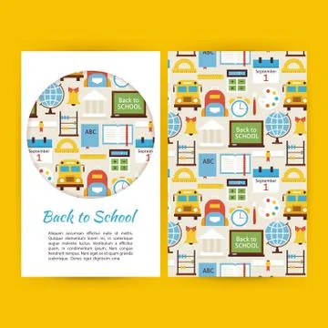 Vector Back to School Business Banners Set Template Stock Illustration