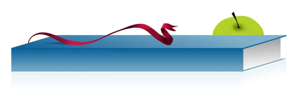 Vector back to school graphic with apple and book Stock Illustration