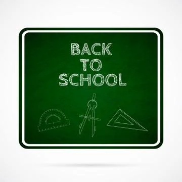 Vector Back To School over dark green board. Stock Illustration