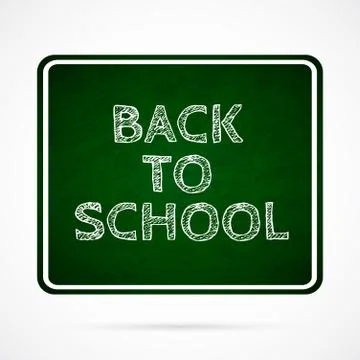 Vector Back To School over dark green board. Stock Illustration