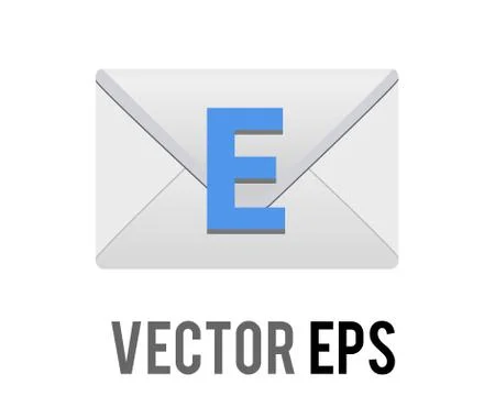 Vector back of white envelope icon envelope imprinted with a capital blue let Stock Illustration