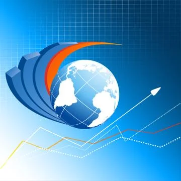 Vector backdrop with arrows and globe. eps10 Stock Illustration