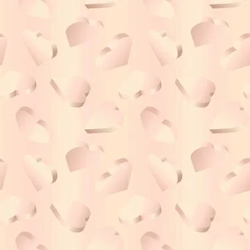 Vector background with 3d hearts. Seamless pattern with isometric hearts wi.. Stock Illustration