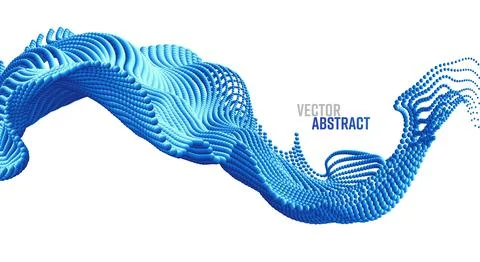 Vector background with abstract big data splash 3d dots. Modern science banner イラスト素材