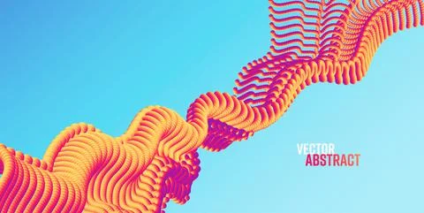 Vector background with abstract big data splash 3d dots. Modern science banner Stock Illustration