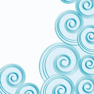 Vector background of abstract blue water waves. Illustrazione stock