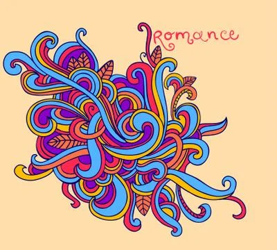 Vector background with abstract curls Illustrazione stock