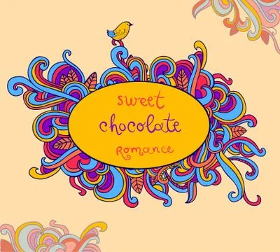 Vector background with abstract frame curls Stock Illustration