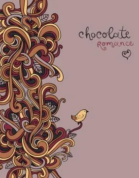 Vector background with abstract Heart curls Illustrazione stock