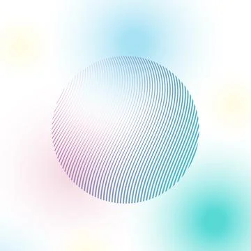 Vector background with abstract neon sphere in gradient pastel colors. Poster Stock Illustration