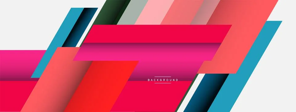 Vector background. Abstract overlapping color lines design with shadow effects 스톡 일러스트