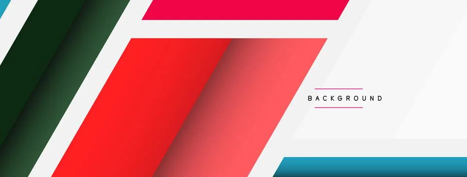 Vector background. Abstract overlapping color lines design with shadow effects Illustrazione stock