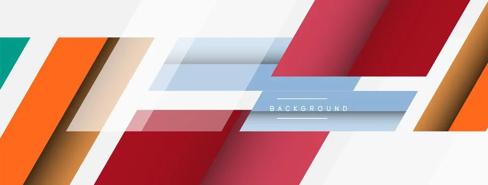 Vector background. Abstract overlapping color lines design with shadow effects Stockillustratie