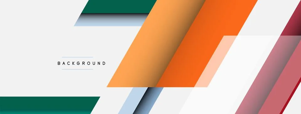 Vector background. Abstract overlapping color lines design with shadow effects Stock Illustration