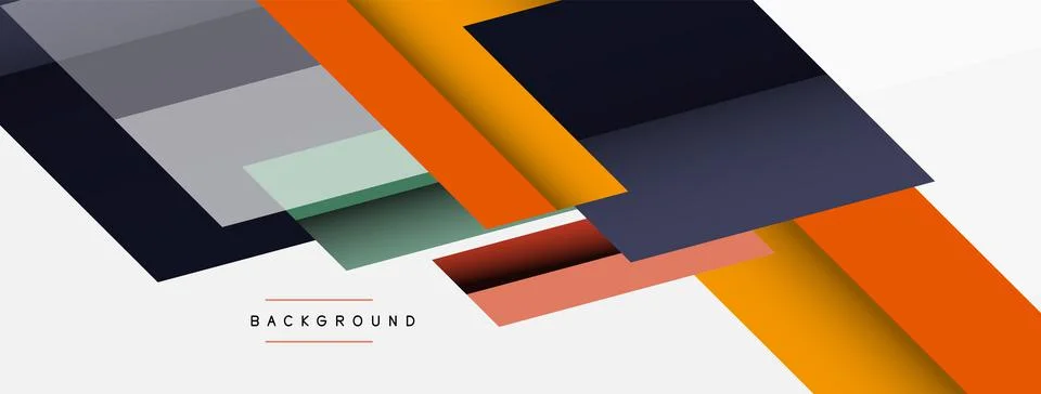 Vector background. Abstract overlapping color lines design with shadow effects 库存插图