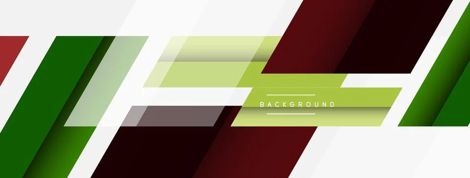 Vector background. Abstract overlapping color lines design with shadow effects Illustrazione stock