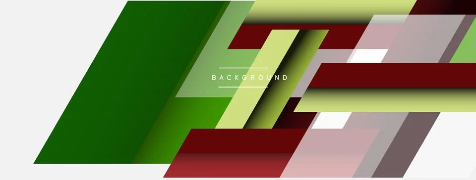 Vector background. Abstract overlapping color lines design with shadow effects Stock Illustration