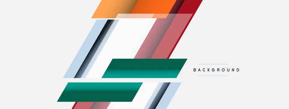 Vector background. Abstract overlapping color lines design with shadow effects Illustrazione stock