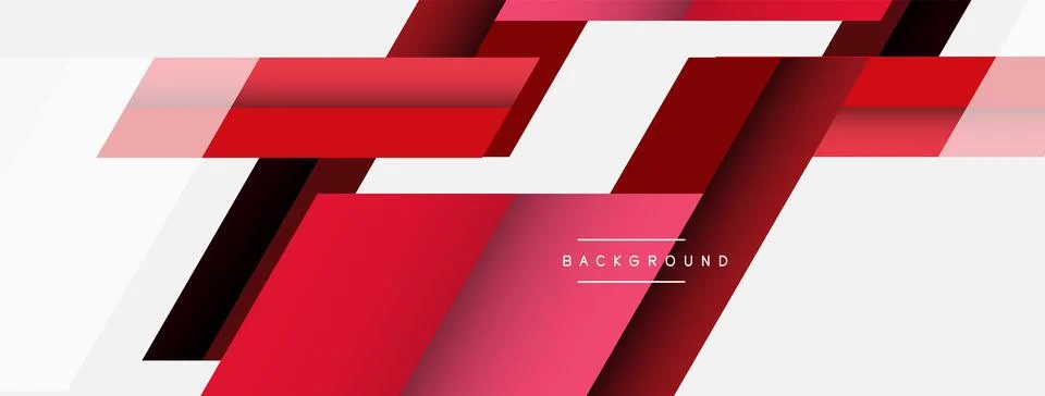 Vector background. Abstract overlapping color lines design with shadow effects Stock Illustration
