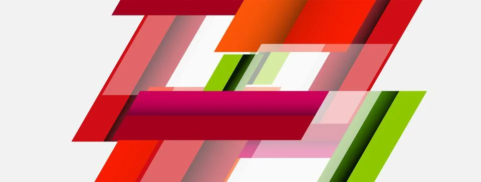 Vector background. Abstract overlapping color lines design with shadow effects Stockillustratie