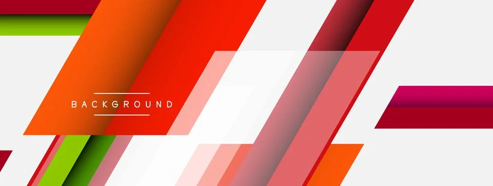 Vector background. Abstract overlapping color lines design with shadow effects Stock Illustration