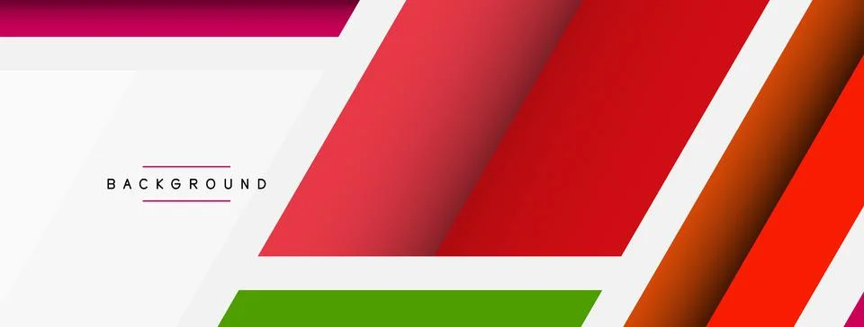 Vector background. Abstract overlapping color lines design with shadow effects Illustrazione stock