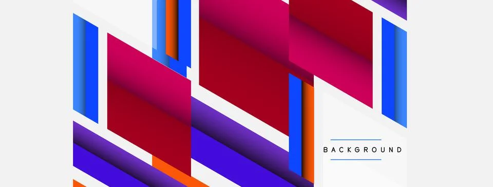 Vector background. Abstract overlapping color lines design with shadow effects Illustrazione stock