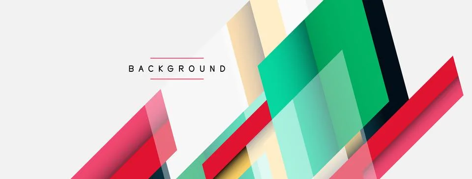 Vector background. Abstract overlapping color lines design with shadow effects Illustrazione stock