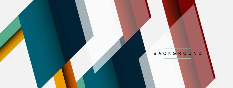 Vector background. Abstract overlapping color lines design with shadow effects Illustrazione stock