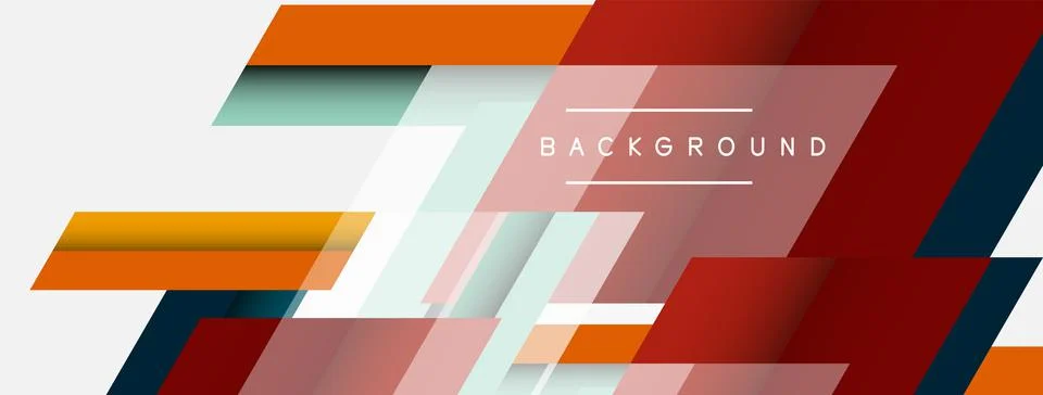 Vector background. Abstract overlapping color lines design with shadow effects Illustrazione stock