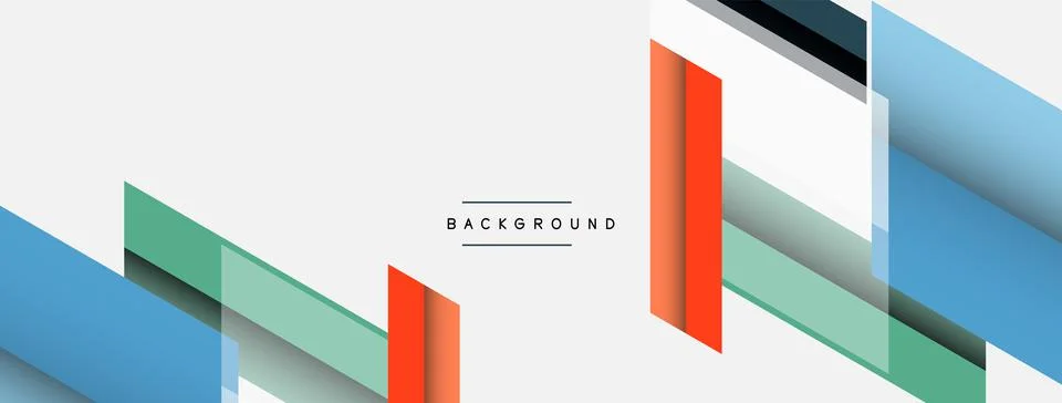 Vector background. Abstract overlapping color lines design with shadow effects Stock Illustration