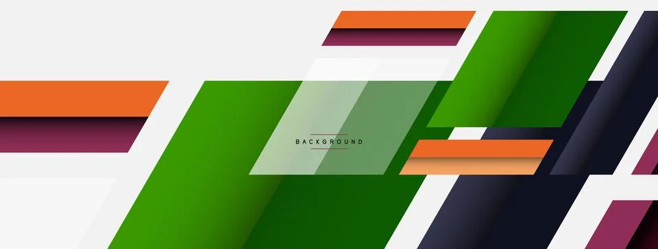 Vector background. Abstract overlapping color lines design with shadow effects Illustrazione stock