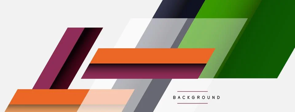 Vector background. Abstract overlapping color lines design with shadow effects 스톡 일러스트