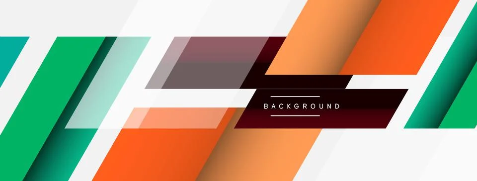 Vector background. Abstract overlapping color lines design with shadow effects Illustrazione stock