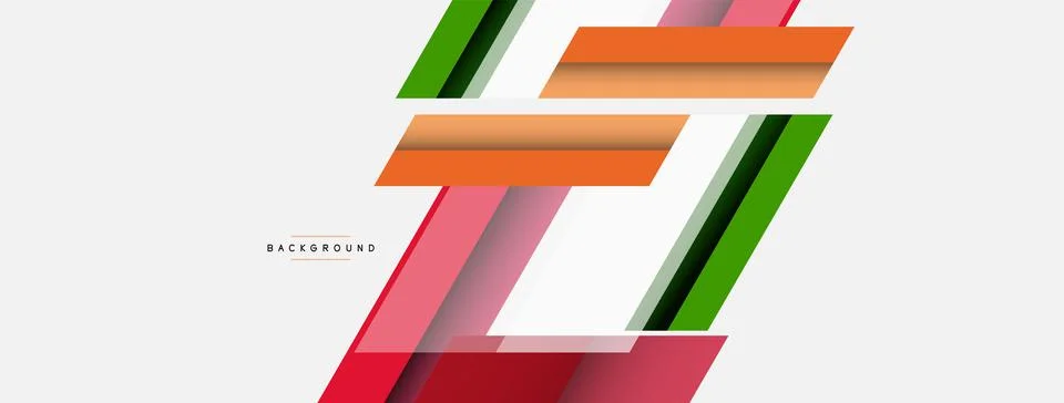 Vector background. Abstract overlapping color lines design with shadow effects 스톡 일러스트