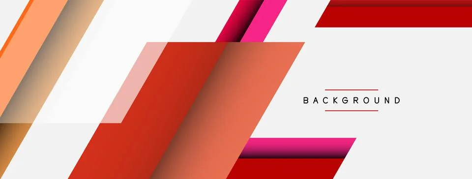 Vector background. Abstract overlapping color lines design with shadow effects Illustrazione stock