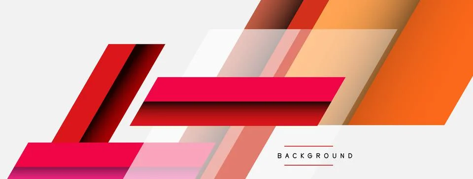 Vector background. Abstract overlapping color lines design with shadow effects Illustrazione stock
