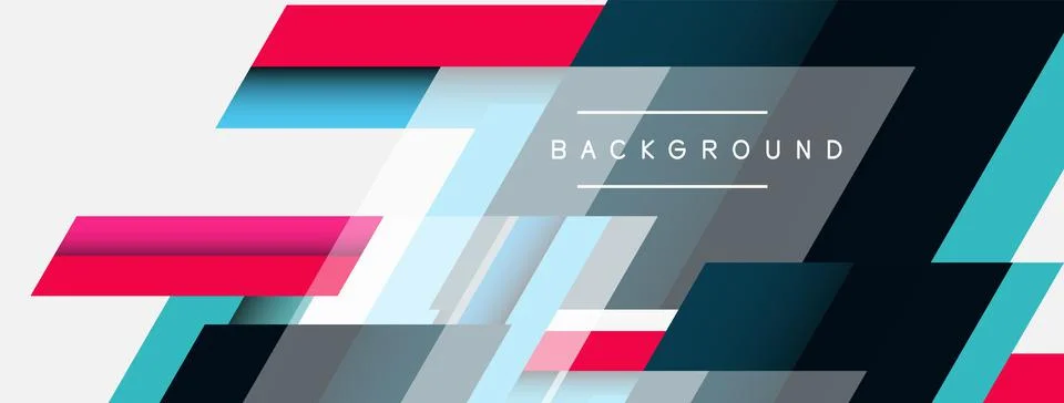 Vector background. Abstract overlapping color lines design with shadow effects Illustrazione stock