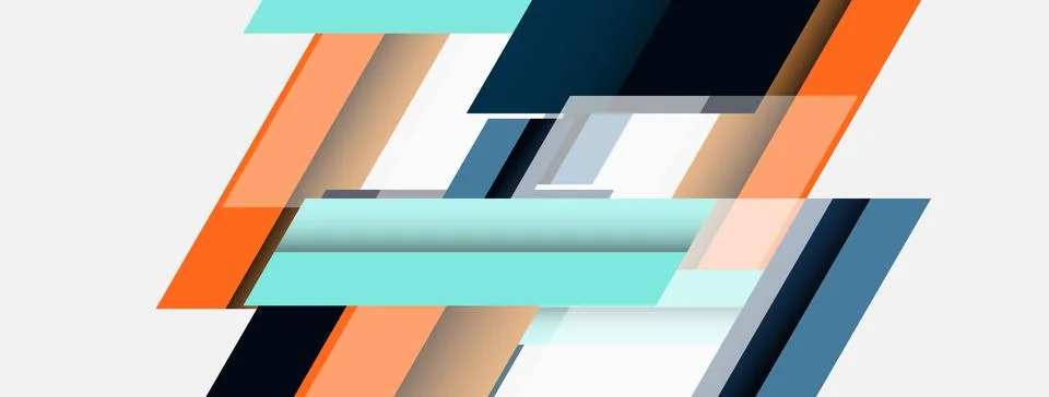 Vector background. Abstract overlapping color lines design with shadow effects Stock Illustration