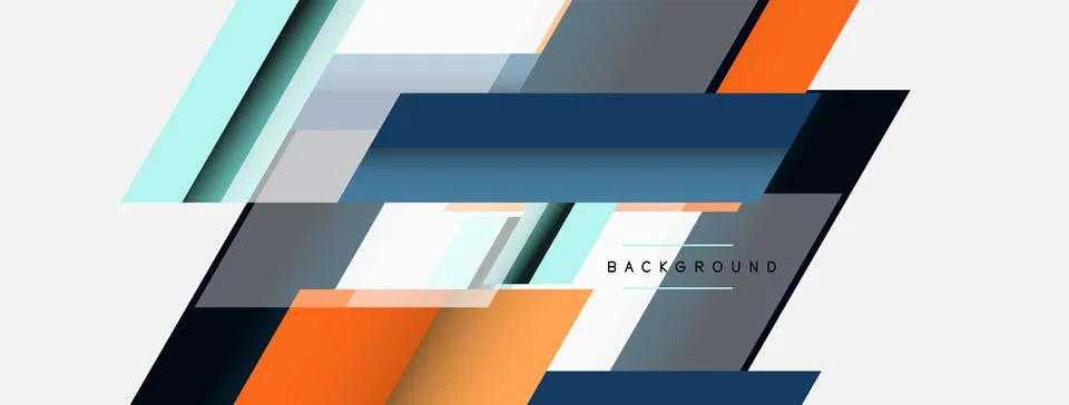 Vector background. Abstract overlapping color lines design with shadow effects イラスト素材