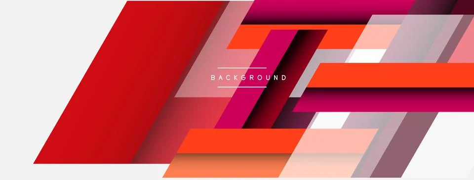 Vector background. Abstract overlapping color lines design with shadow effects Illustrazione stock