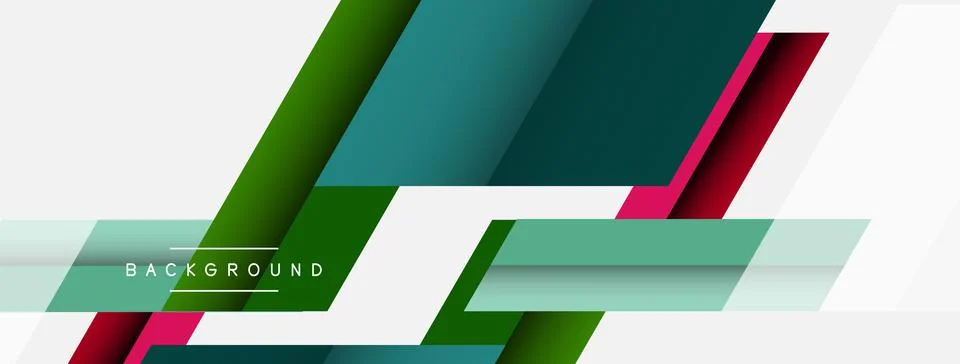 Vector background. Abstract overlapping color lines design with shadow effects Stock Illustration