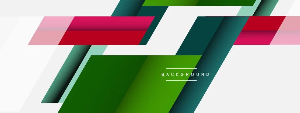 Vector background. Abstract overlapping color lines design with shadow effects 스톡 일러스트