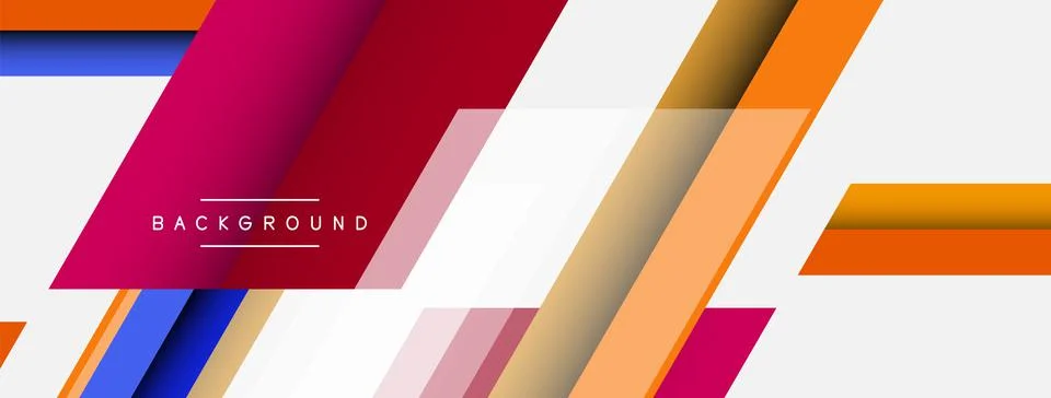 Vector background. Abstract overlapping color lines design with shadow effects Illustrazione stock