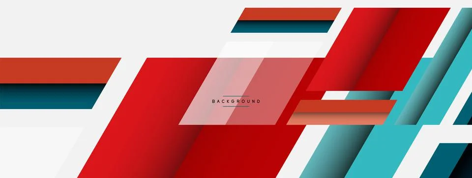 Vector background. Abstract overlapping color lines design with shadow effects Stock Illustration