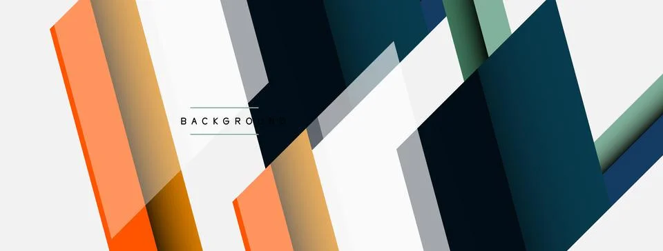 Vector background. Abstract overlapping color lines design with shadow effects Illustrazione stock