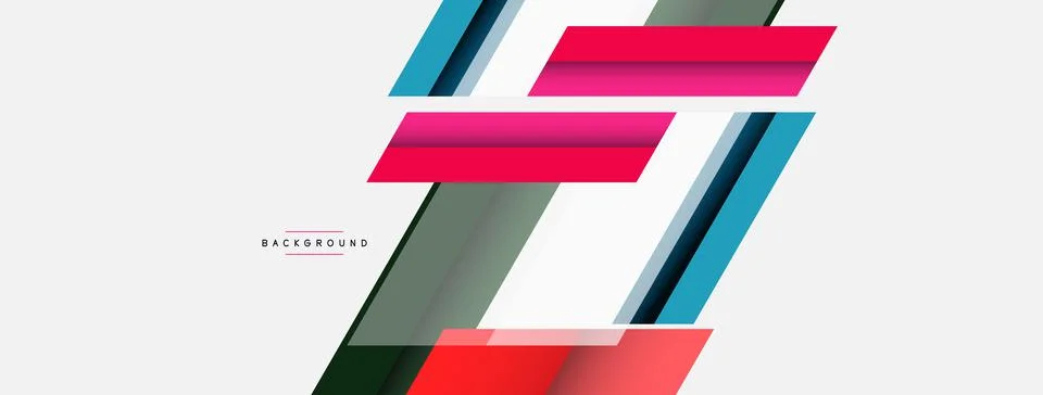 Vector background. Abstract overlapping color lines design with shadow effects Illustrazione stock